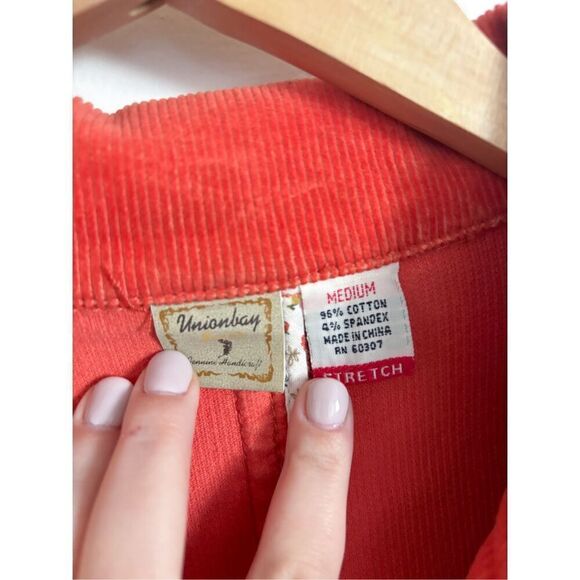 Y2K union bay burnt orange corduroy blazer size medium - Picture 4 of 6